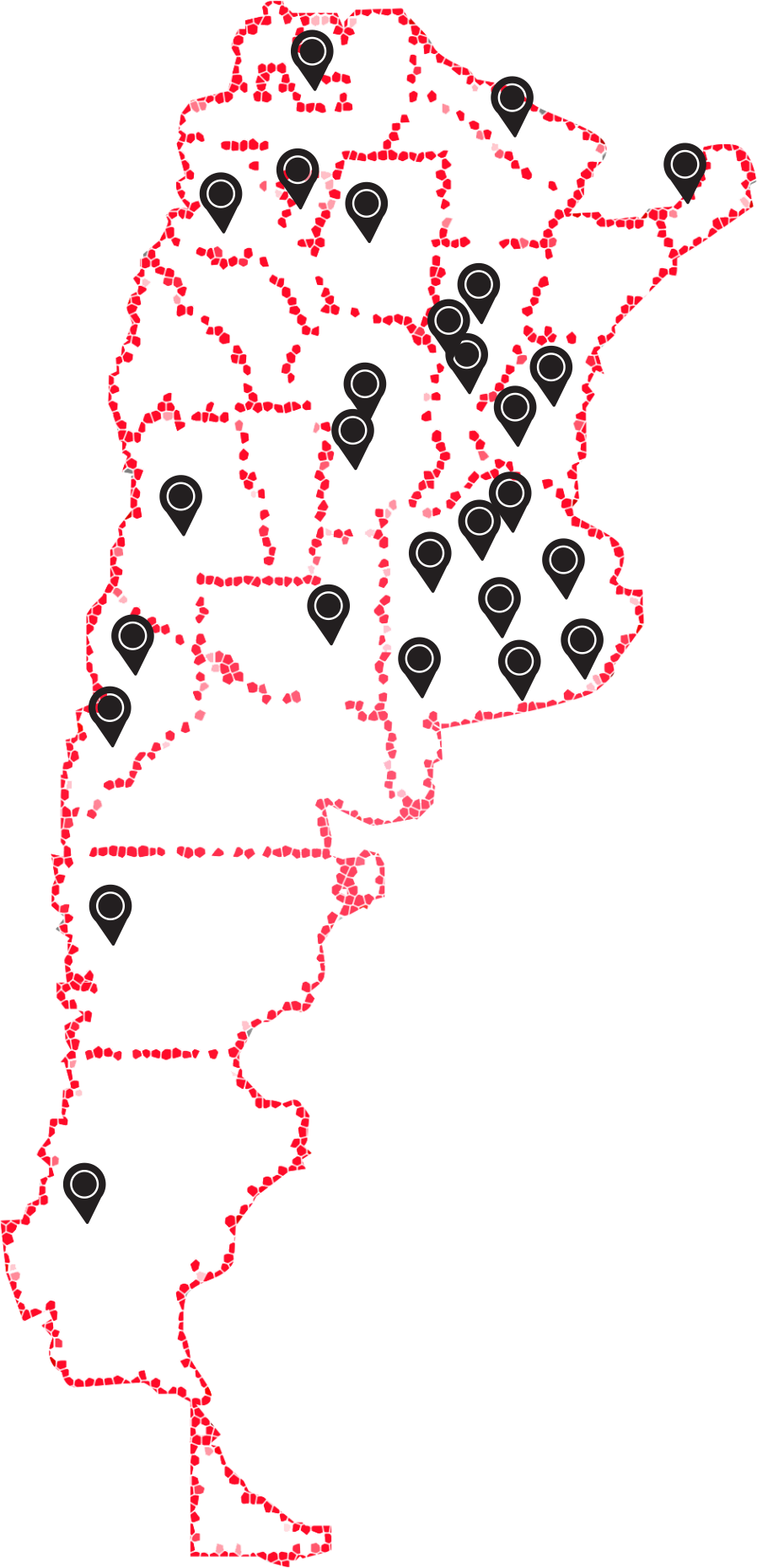 Mapa argentina con puntos